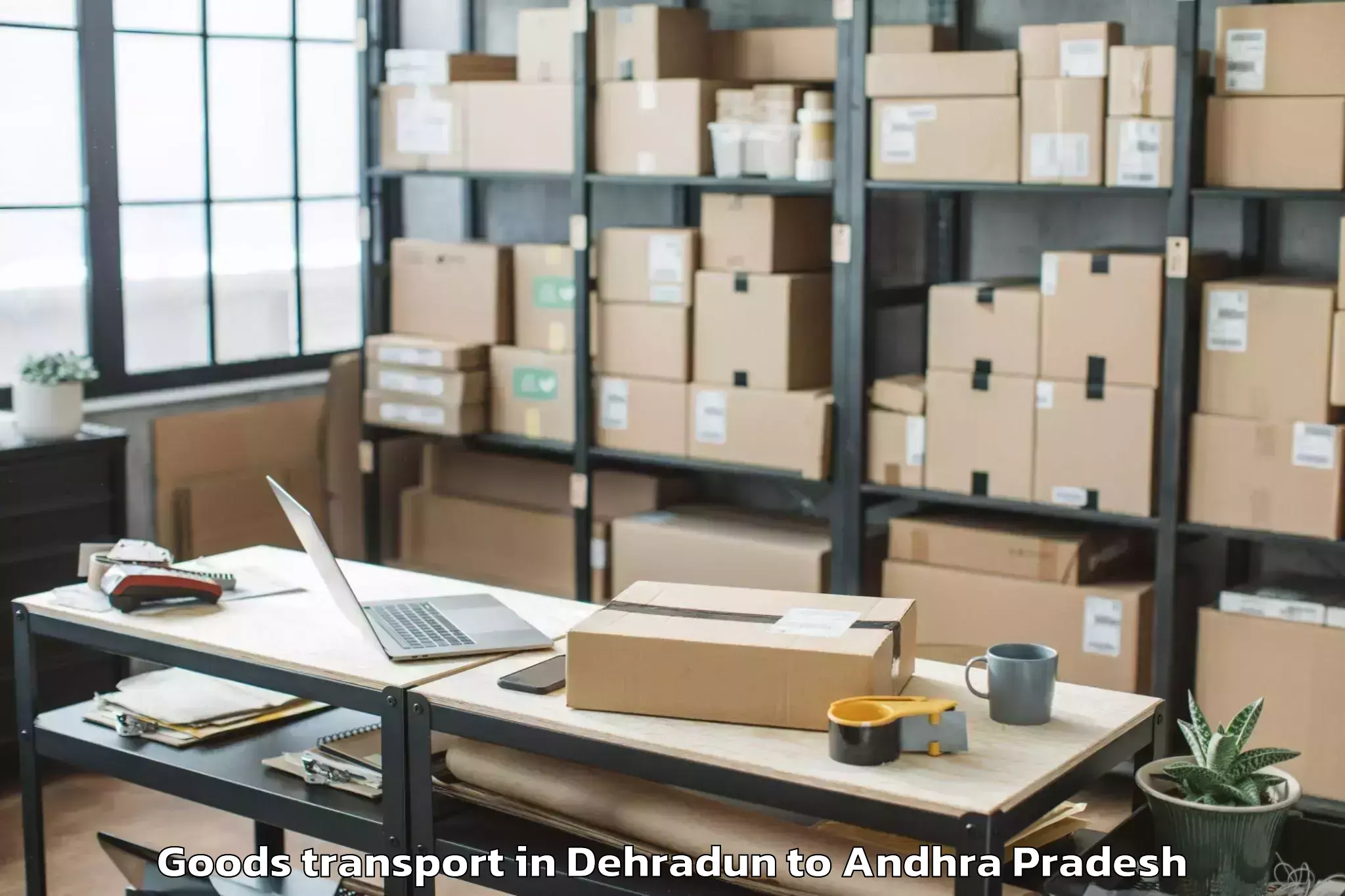 Book Dehradun to Pedapudi Goods Transport